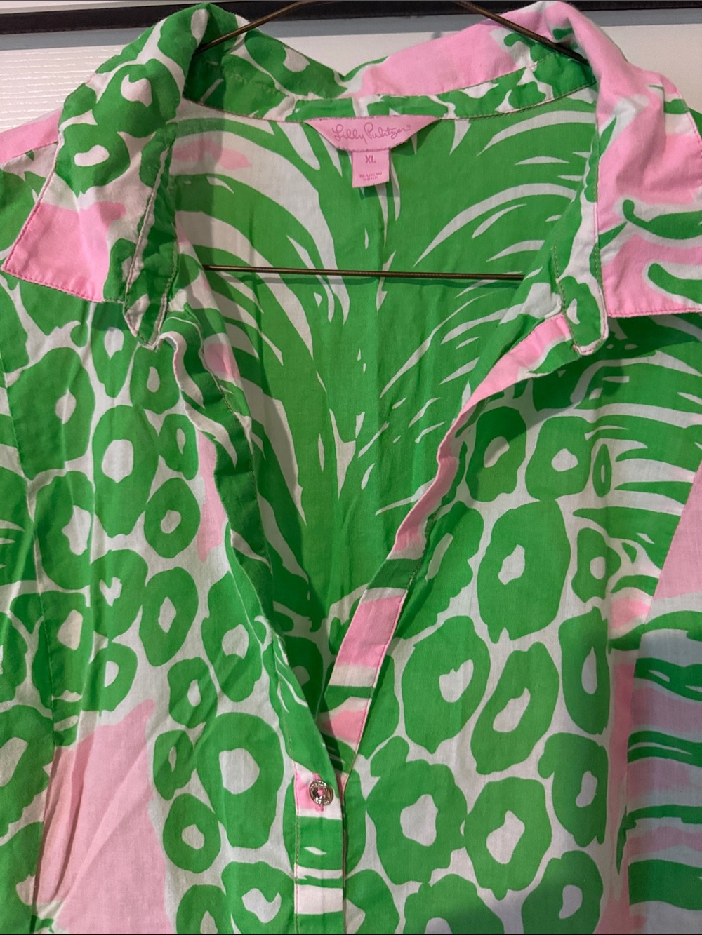 Lilly Pulitzer Pink and Green Tropical Swim Coverup - Picture 2 of 15